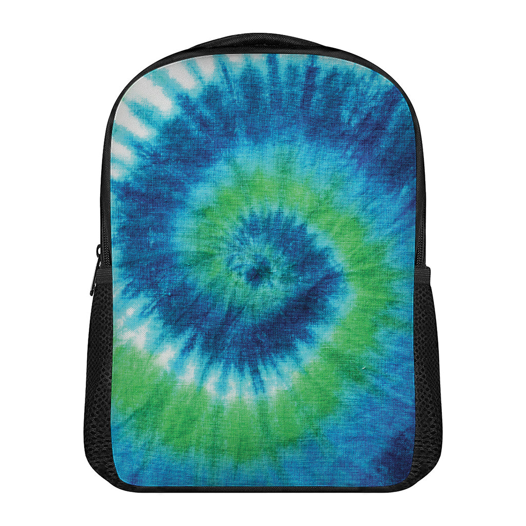 Blue Green And White Tie Dye Print Casual Backpack