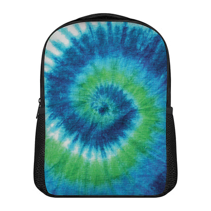 Blue Green And White Tie Dye Print Casual Backpack