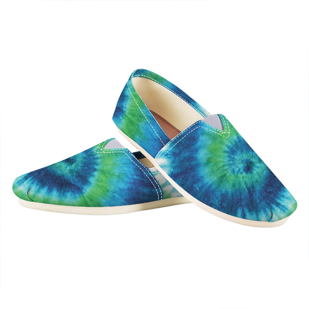 Blue Green And White Tie Dye Print Casual Shoes