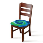 Blue Green And White Tie Dye Print Chair Cushion Cover