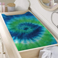 Blue Green And White Tie Dye Print Changing Pad Cover