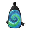 Blue Green And White Tie Dye Print Sling Bag