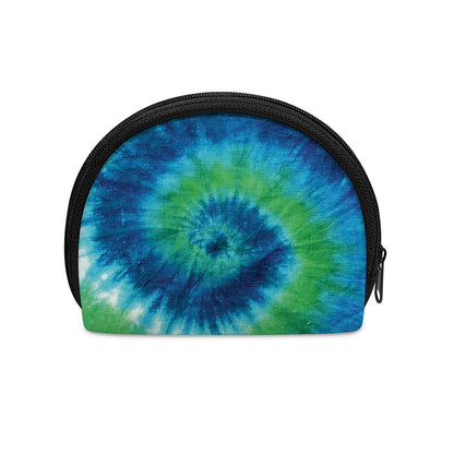Blue Green And White Tie Dye Print Coin Purse