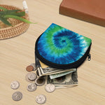 Blue Green And White Tie Dye Print Coin Purse