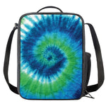 Blue Green And White Tie Dye Print Crossbody Lunch Bag