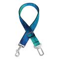 Blue Green And White Tie Dye Print Dog Seat Belt