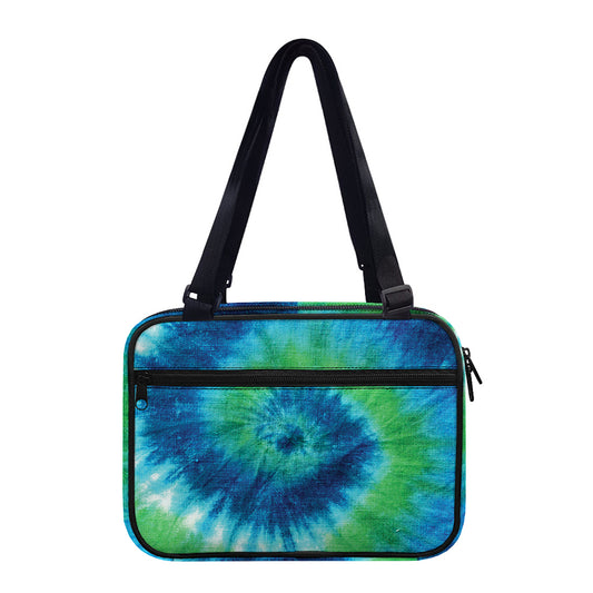 Blue Green And White Tie Dye Print Double Strap Bible Bag