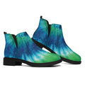 Blue Green And White Tie Dye Print Flat Ankle Boots