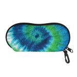 Blue Green And White Tie Dye Print Glasses Case