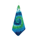 Blue Green And White Tie Dye Print Hand Towel