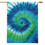 Blue Green And White Tie Dye Print House Flag