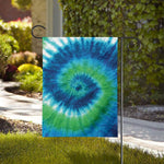 Blue Green And White Tie Dye Print House Flag