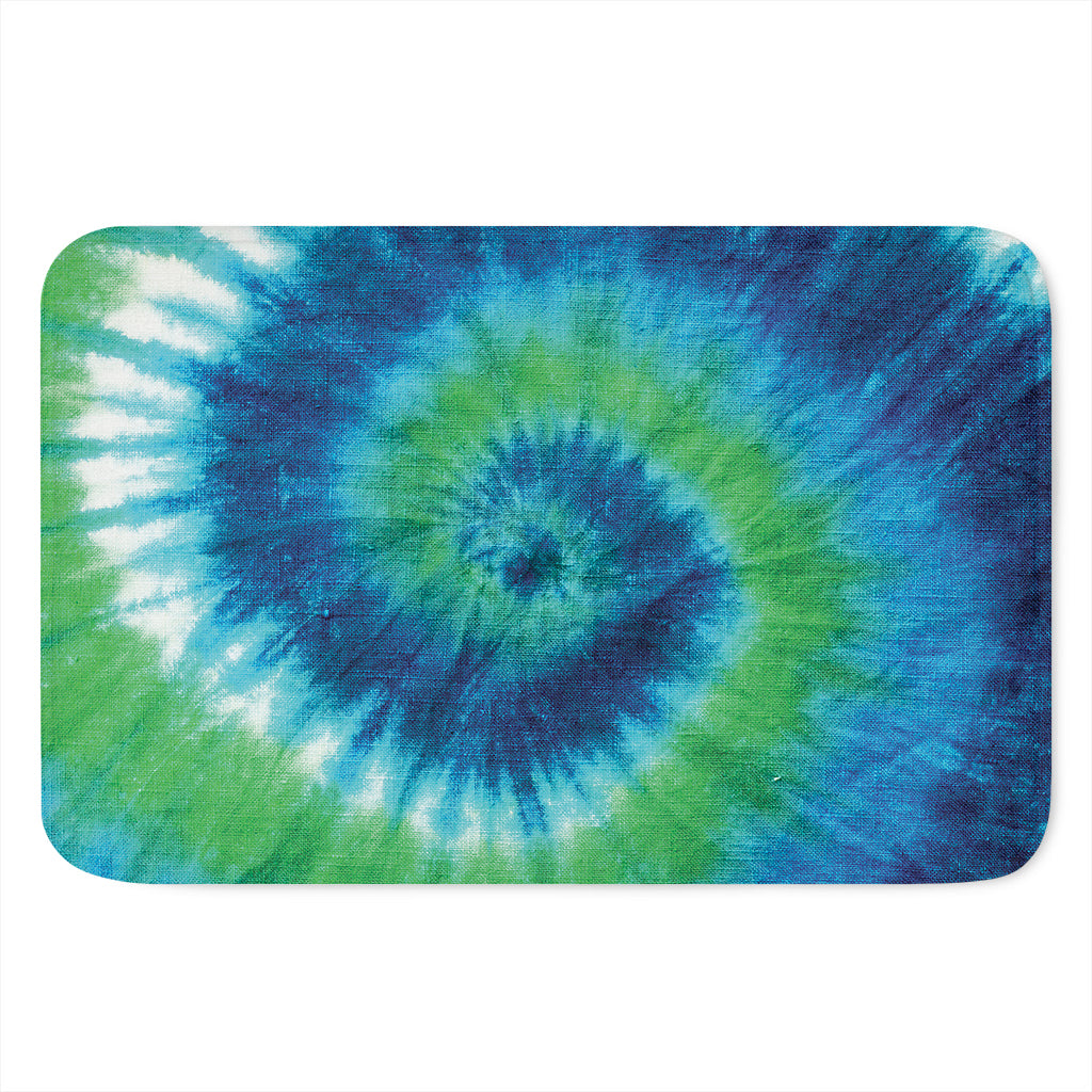 Blue Green And White Tie Dye Print Indoor Door Mat