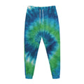 Blue Green And White Tie Dye Print Jogger Pants