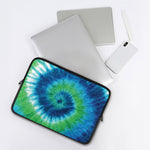 Blue Green And White Tie Dye Print Laptop Sleeve