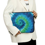 Blue Green And White Tie Dye Print Laptop Sleeve