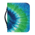 Blue Green And White Tie Dye Print Leather Bible Cover