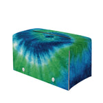 Blue Green And White Tie Dye Print Leather Tissue Box Cover