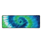 Blue Green And White Tie Dye Print Long Kitchen Mat
