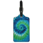 Blue Green And White Tie Dye Print Luggage Tag