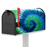 Blue Green And White Tie Dye Print Mailbox Cover