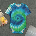 Blue Green And White Tie Dye Print Men's Bodysuit