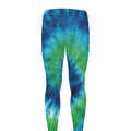 Blue Green And White Tie Dye Print Men's Leggings
