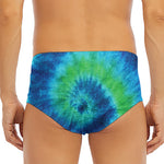 Blue Green And White Tie Dye Print Men's Triangle Swim Briefs