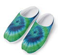 Blue Green And White Tie Dye Print Mesh Casual Shoes
