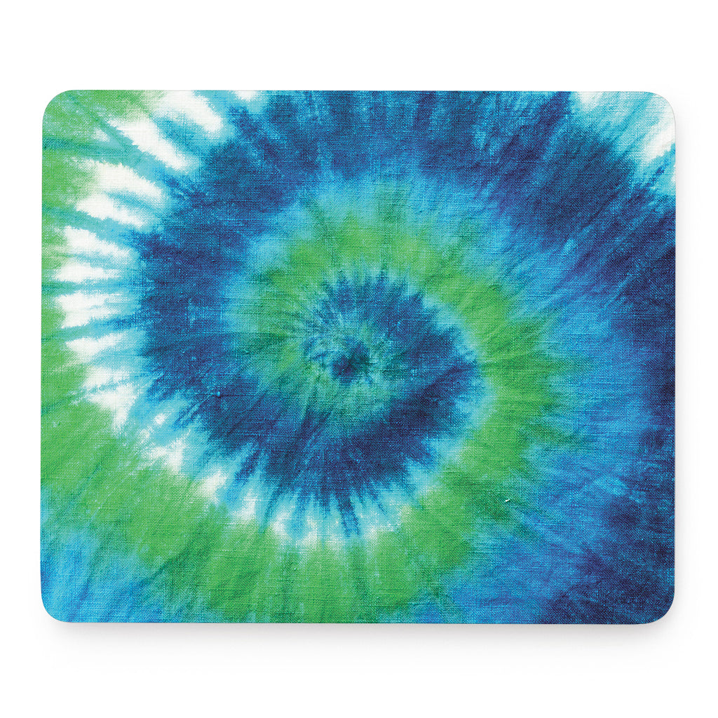 Blue Green And White Tie Dye Print Mouse Pad