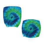 Blue Green And White Tie Dye Print Office Chair Cover
