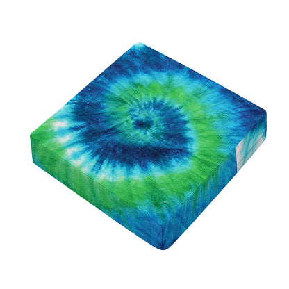 Blue Green And White Tie Dye Print Outdoor Seat Cushion Cover