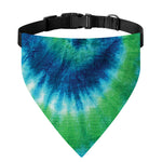 Blue Green And White Tie Dye Print Over The Collar Dog Bandana