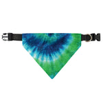 Blue Green And White Tie Dye Print Over The Collar Dog Bandana