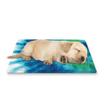 Blue Green And White Tie Dye Print Pet Cooling Mat Cover