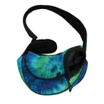 Blue Green And White Tie Dye Print Pet Sling Carrier
