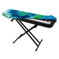 Blue Green And White Tie Dye Print Piano Keyboard Cover