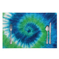 Blue Green And White Tie Dye Print Placemat