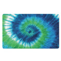 Blue Green And White Tie Dye Print Polyester Doormat