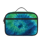 Blue Green And White Tie Dye Print Portable Lunch Bag