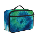 Blue Green And White Tie Dye Print Portable Lunch Bag