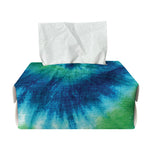Blue Green And White Tie Dye Print Rectangle Tissue Box Cover