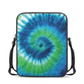 Blue Green And White Tie Dye Print Rectangular Crossbody Bag