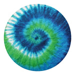Blue Green And White Tie Dye Print Round Blanket