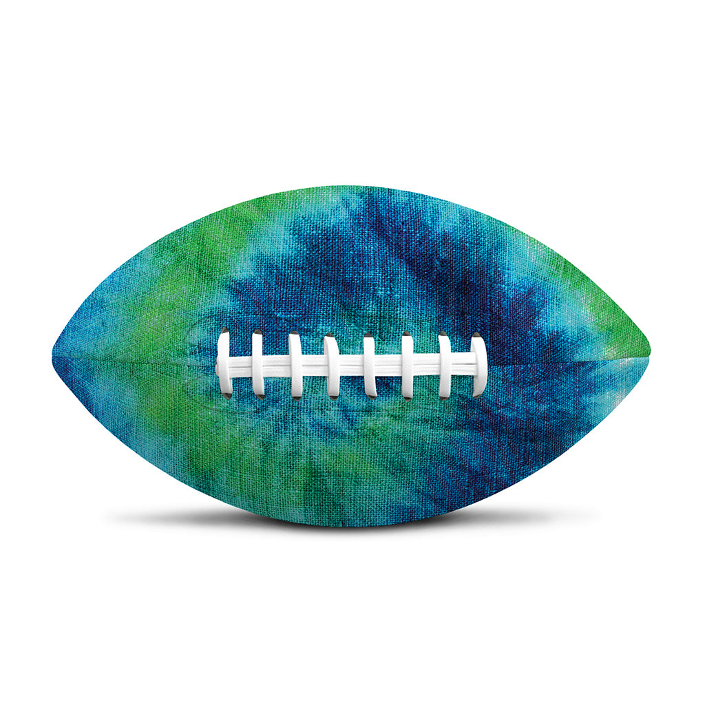 Blue Green And White Tie Dye Print Rugby Ball