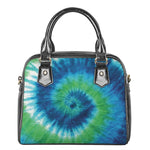 Blue Green And White Tie Dye Print Shoulder Handbag