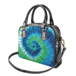 Blue Green And White Tie Dye Print Shoulder Handbag