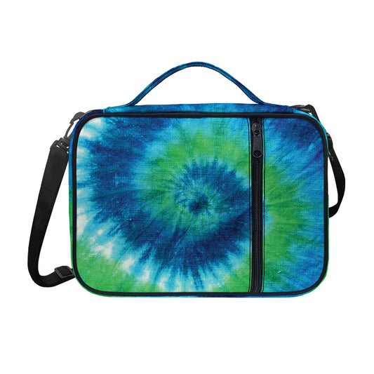 Blue Green And White Tie Dye Print Shoulder Strap Bible Bag