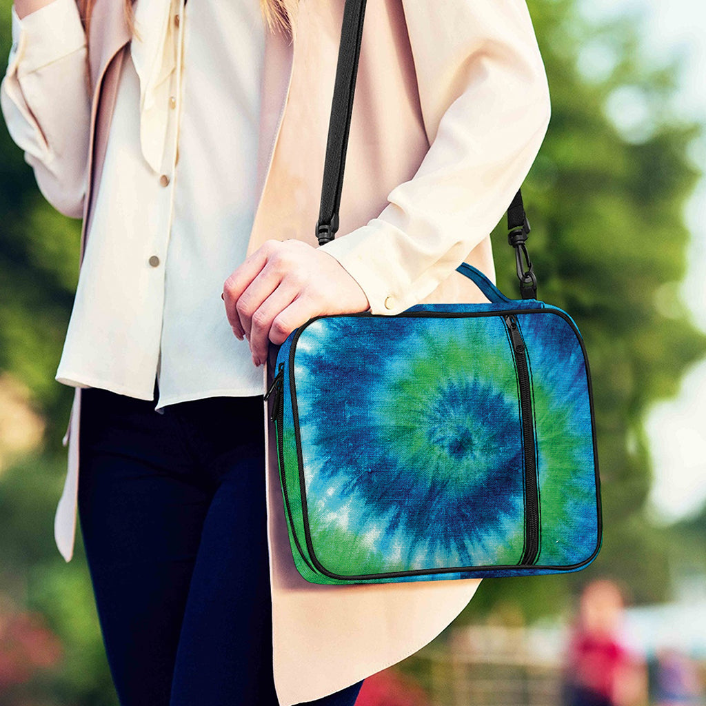 Blue Green And White Tie Dye Print Shoulder Strap Bible Bag