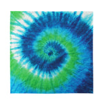 Blue Green And White Tie Dye Print Silk Bandana